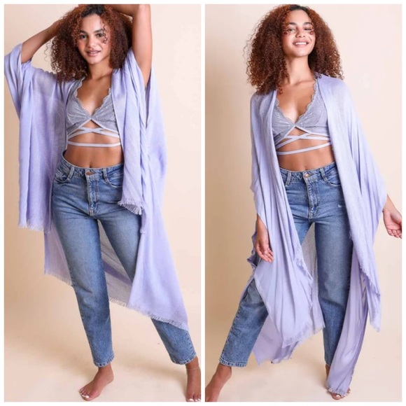 Last 1 then sold out New Boho Chic High Low Kimono Cardigan Wrap - Picture 2 of 8